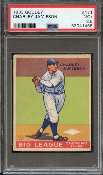1933 GOUDEY 171 CHARLEY JAMIESON PSA VG+ 3.5