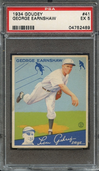 1934 GOUDEY 41 GEORGE EARNSHAW PSA EX 5
