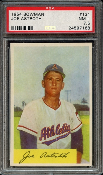 1954 BOWMAN 131 JOE ASTROTH PSA NM+ 7.5