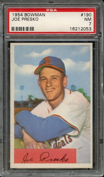 1954 BOWMAN 190 JOE PRESKO PSA NM 7