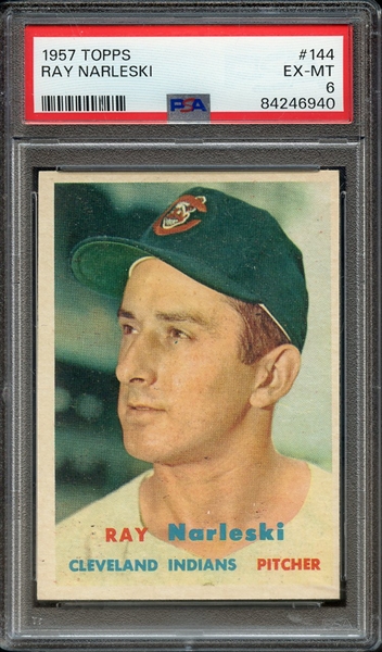 1957 TOPPS 144 RAY NARLESKI PSA EX-MT 6
