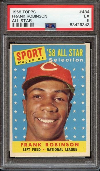 1958 TOPPS 484 FRANK ROBINSON ALL STAR PSA EX 5