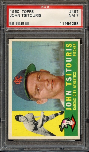 1960 TOPPS 497 JOHN TSITOURIS PSA NM 7