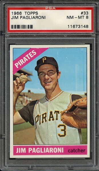 1966 TOPPS 33 JIM PAGLIARONI PSA NM-MT 8