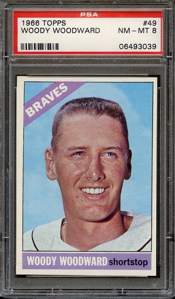 1966 TOPPS 49 WOODY WOODWARD PSA NM-MT 8