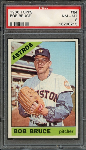 1966 TOPPS 64 BOB BRUCE PSA NM-MT 8