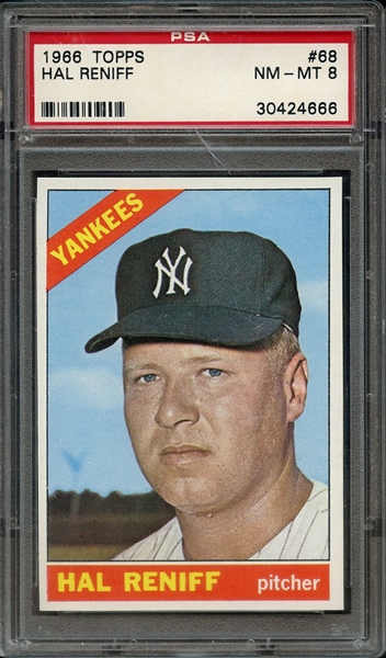 1966 TOPPS 68 HAL RENIFF PSA NM-MT 8