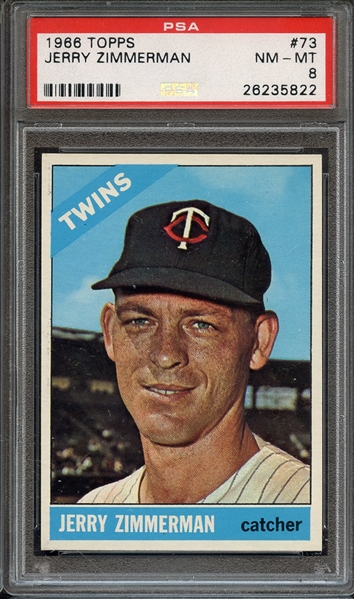 1966 TOPPS 73 JERRY ZIMMERMAN PSA NM-MT 8