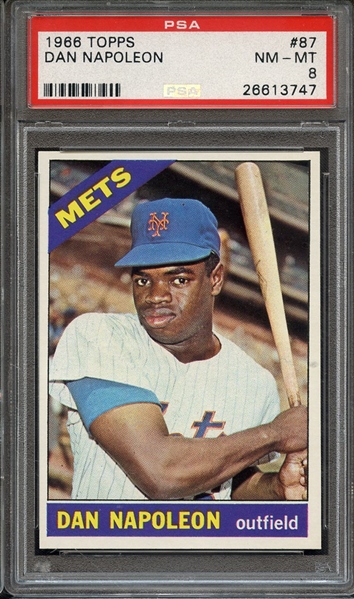 1966 TOPPS 87 DAN NAPOLEON PSA NM-MT 8