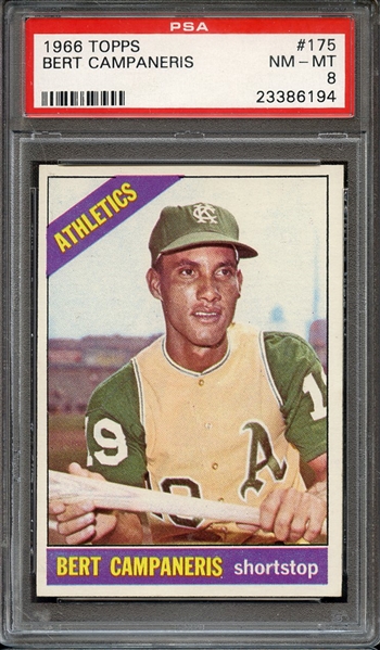 1966 TOPPS 175 BERT CAMPANERIS PSA NM-MT 8