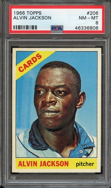 1966 TOPPS 206 ALVIN JACKSON PSA NM-MT 8