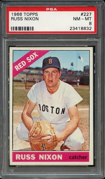 1966 TOPPS 227 RUSS NIXON PSA NM-MT 8