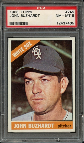 1966 TOPPS 245 JOHN BUZHARDT PSA NM-MT 8