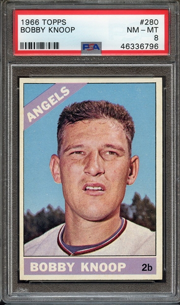 1966 TOPPS 280 BOBBY KNOOP PSA NM-MT 8