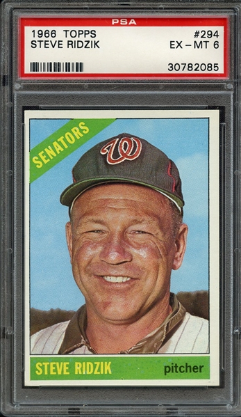 1966 TOPPS 294 STEVE RIDZIK PSA EX-MT 6