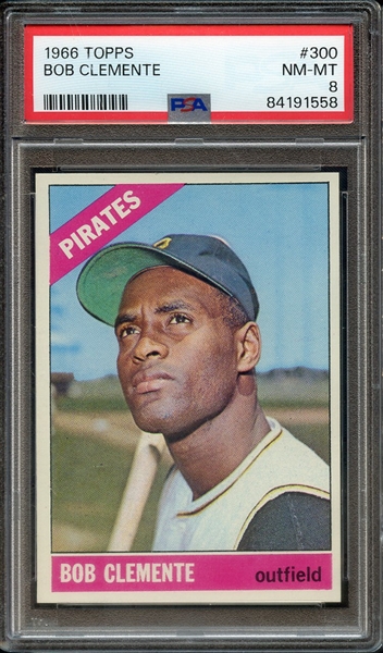 1966 TOPPS 300 BOB CLEMENTE PSA NM-MT 8
