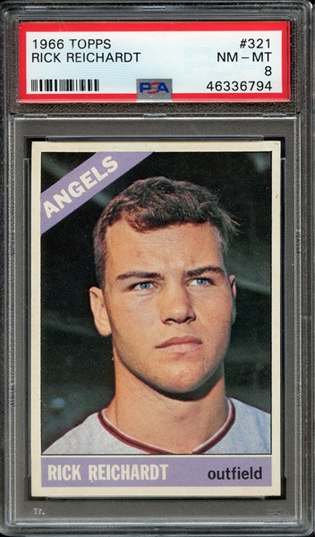 1966 TOPPS 321 RICK REICHARDT PSA NM-MT 8