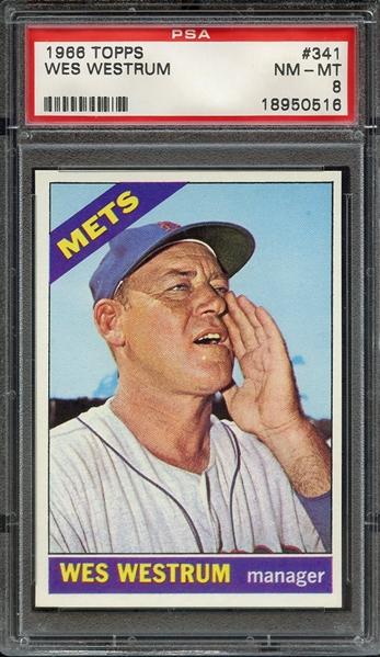 1966 TOPPS 341 WES WESTRUM PSA NM-MT 8