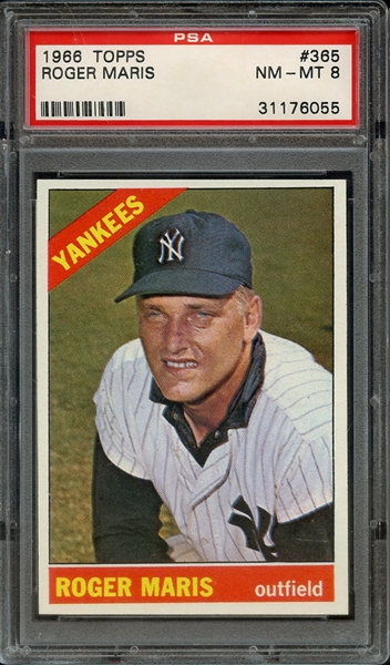 1966 TOPPS 365 ROGER MARIS PSA NM-MT 8