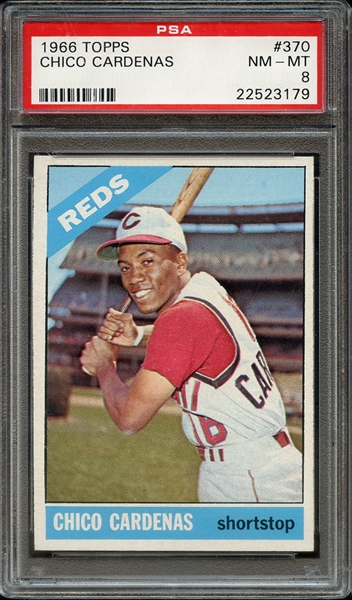 1966 TOPPS 370 CHICO CARDENAS PSA NM-MT 8