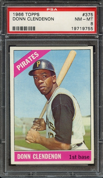 1966 TOPPS 375 DONN CLENDENON PSA NM-MT 8