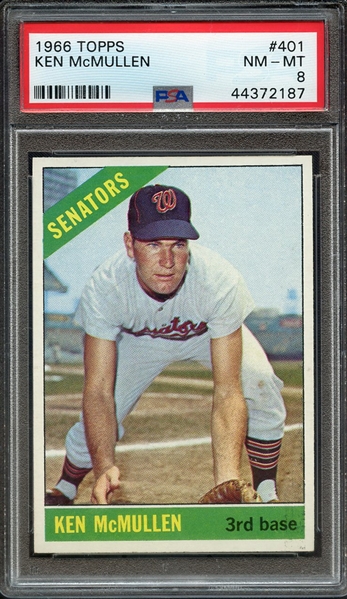 1966 TOPPS 401 KEN McMULLEN PSA NM-MT 8