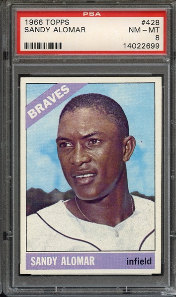 1966 TOPPS 428 SANDY ALOMAR PSA NM-MT 8