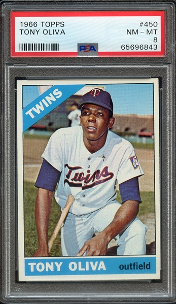 1966 TOPPS 450 TONY OLIVA PSA NM-MT 8