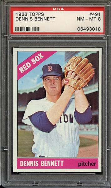 1966 TOPPS 491 DENNIS BENNETT PSA NM-MT 8