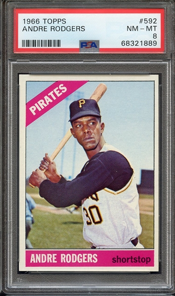 1966 TOPPS 592 ANDRE RODGERS PSA NM-MT 8