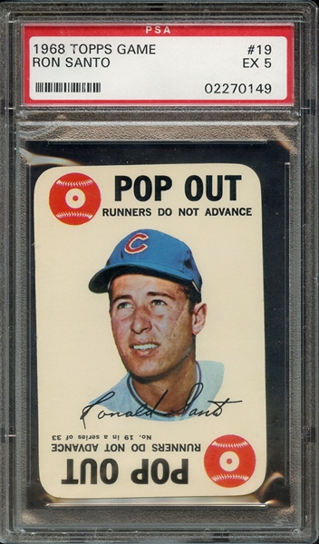 1968 TOPPS GAME 19 RON SANTO PSA EX 5