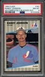 1989 FLEER 381 RANDY JOHNSON AD COMPLETELY BLACKED OUT PSA NM-MT 8
