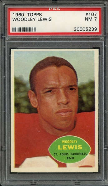 1960 TOPPS 107 WOODLEY LEWIS PSA NM 7