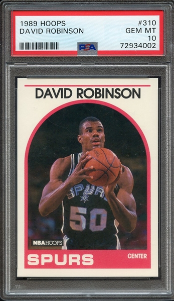 1989 HOOPS 310 DAVID ROBINSON PSA GEM MT 10