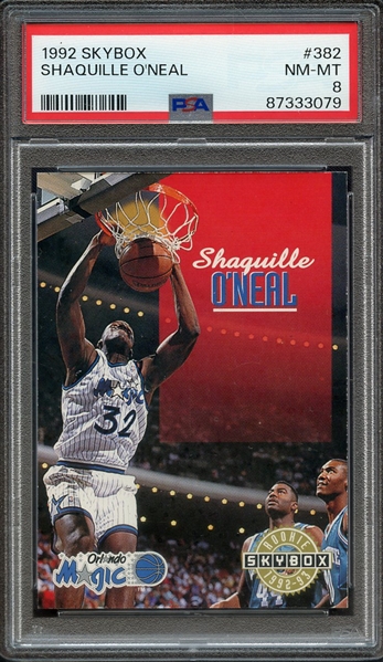 1992 SKYBOX 382 SHAQUILLE O'NEAL PSA NM-MT 8