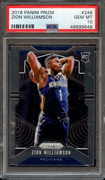 2019 PANINI PRIZM 248 ZION WILLIAMSON PSA GEM MT 10