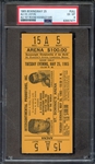 1965 BOXING-FULL TICKET ALI VS. LISTON ALI 1ST ROUND KO/GOLD VAR. PSA EX-MT 6