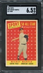 1958 TOPPS 487 MICKEY MANTLE ALL STAR SGC EX-MT+ 6.5