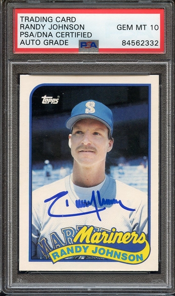 1989 TOPPS TRADED 57T SIGNED RANDY JOHNSON PSA/DNA AUTO 10