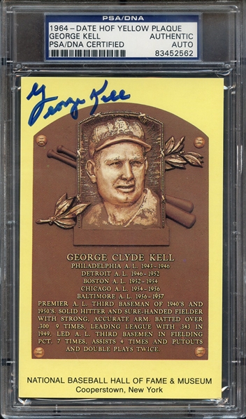 GEORGE KELL SIGNED HOF POSTCARD PSA/DNA AUTO AUTHENTIC