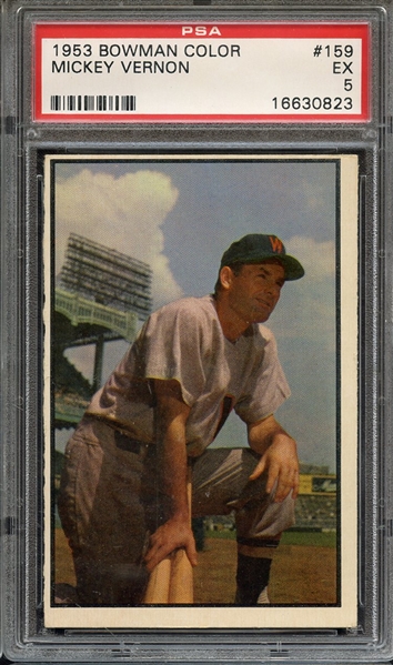 1953 BOWMAN COLOR 159 MICKEY VERNON PSA EX 5