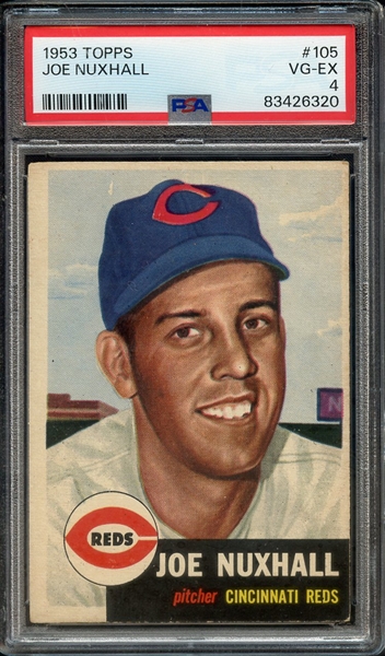 1953 TOPPS 105 JOE NUXHALL PSA VG-EX 4