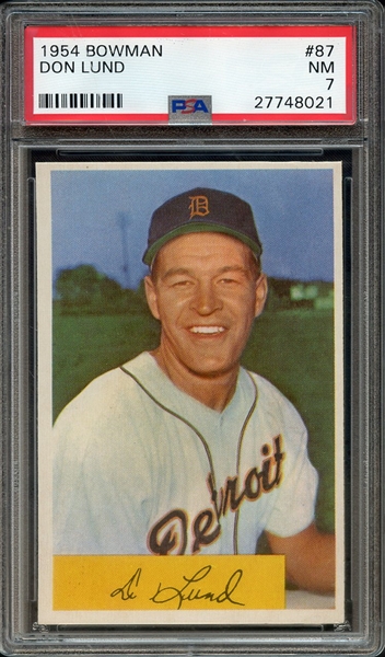 1954 BOWMAN 87 DON LUND PSA NM 7