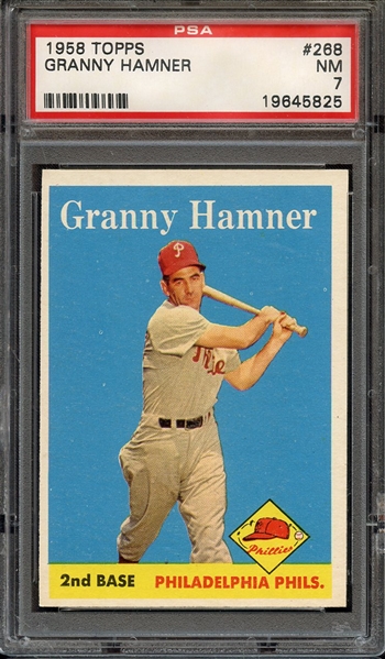 1958 TOPPS 268 GRANNY HAMNER PSA NM 7