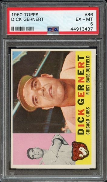 1960 TOPPS 86 DICK GERNERT PSA EX-MT 6