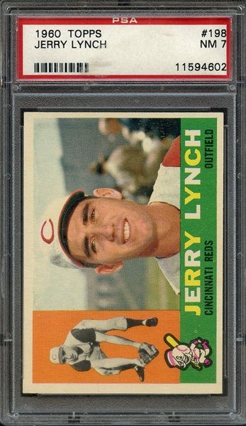 1960 TOPPS 198 JERRY LYNCH PSA NM 7