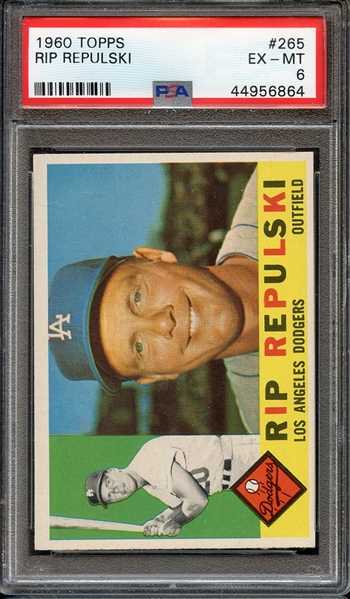 1960 TOPPS 265 RIP REPULSKI PSA EX-MT 6