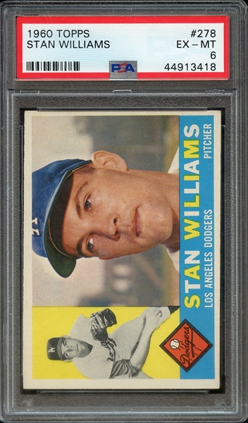 1960 TOPPS 278 STAN WILLIAMS PSA EX-MT 6