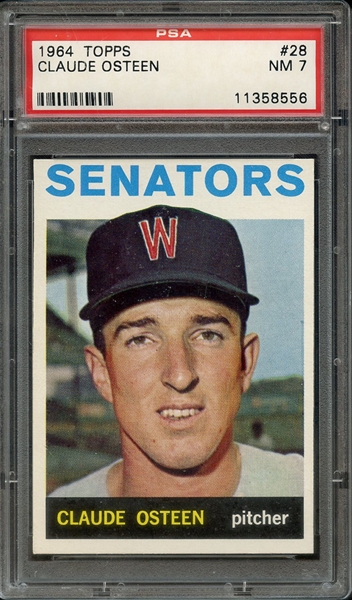 1964 TOPPS 28 CLAUDE OSTEEN PSA NM 7