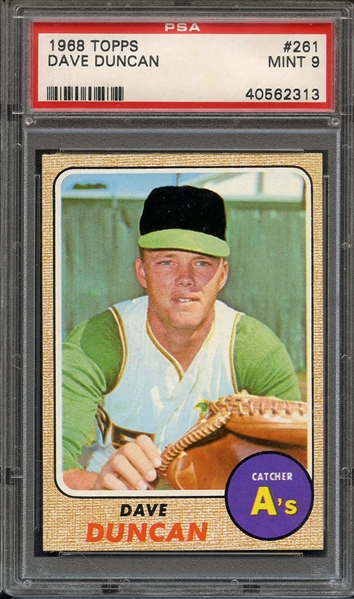 1968 TOPPS 261 DAVE DUNCAN PSA MINT 9